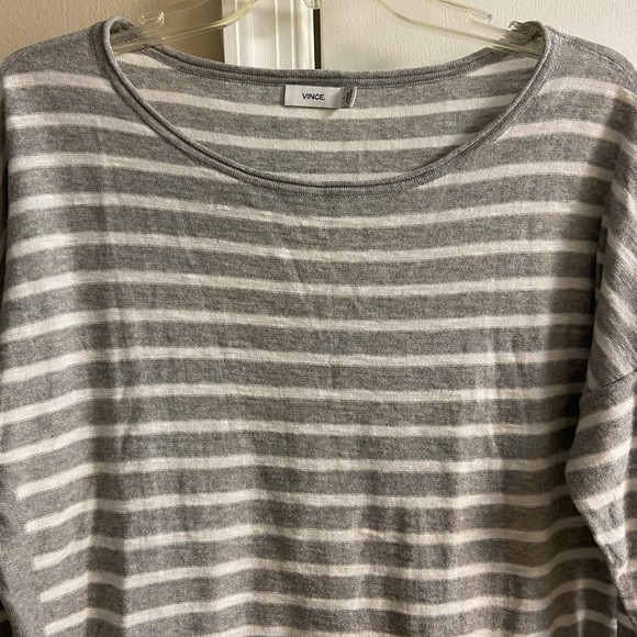 Vince striped colorblock slub sweater pullover crewneck Large - Picture 4 of 8